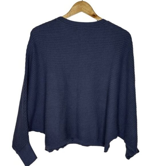 Planet by Lauren G Cotton Waffle Knit Crewneck One Size Lagenlook Minimalist - Picture 7 of 7